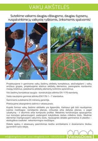 Medžiagos ir konstrukcijos vaikų žaidimų aikštelėms