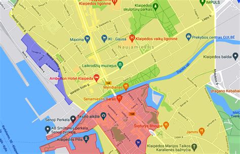 Žemėlapis su Kauno parkavimo zonomis