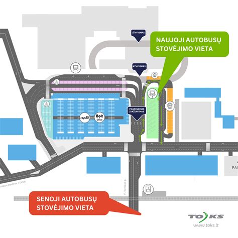 Schema su Vilniaus oro uosto parkavimo aikštelių išdėstymu
