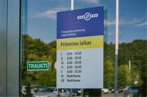Transporto priemonės ir vairuotojo darbo laiko schema