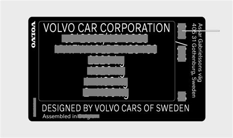Volvo automobilio lipdukas su spalvos kodu ant durų statramsčio