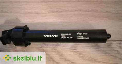 Schematinis galinio žibinto Volvo V70 vaizdas su atskirtomis funkcijomis