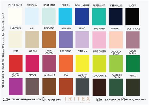 Spalvų paletė verslo aprangai