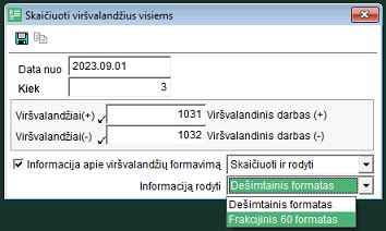 Viršvalandžių skaičiavimo schema