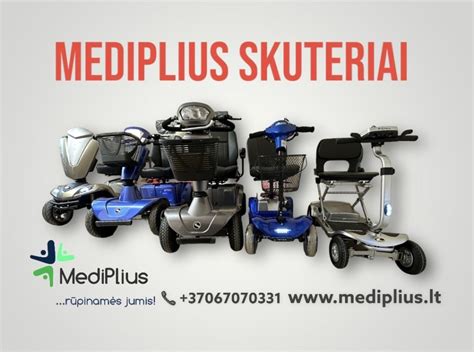 Schema, lyginanti elektrinį neįgaliojo vežimėlį ir skuterį