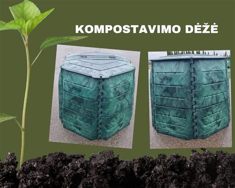 Kompostavimo dėžės ir jų surinkimo vietos