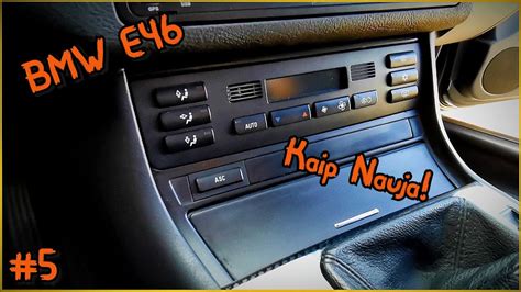 BMW E46 salono schema su išdėstytais mygtukais ir jungikliais