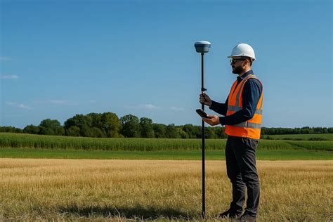 Ūkininkas naudojasi GPS prietaisu lauko matavimui