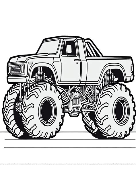 Sunkvežimis monstras spalvinimo paveikslėlis