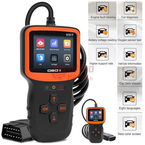 OBD-II skaitytuvas, prijungtas prie automobilio diagnostikos jungties