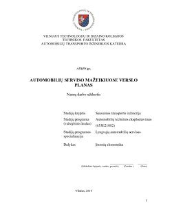 Automobilių serviso planas