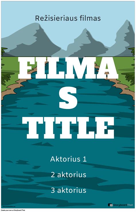 Plakatas su įvairių filmų pavadinimais