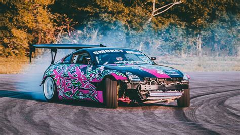 Drift car racing close-up