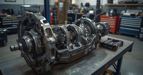 Mechanikas keičia automobilio diferencialo riebokšlį