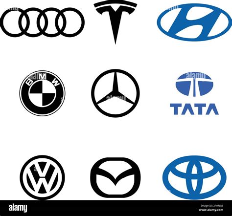 Logotipai Audi, BMW, Mercedes-Benz, Toyota