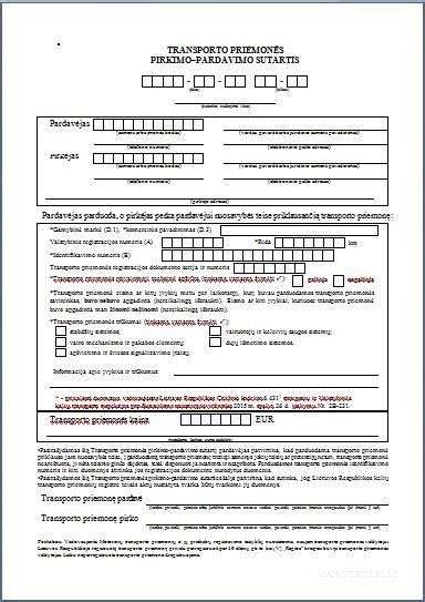 Pirkimo-pardavimo sutarties pavyzdys