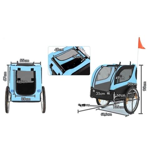 Dviračio priekabos struktūra ir matmenys