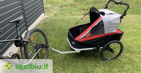 Vaikiškos dviračio priekabos saugos diržai ir interjeras