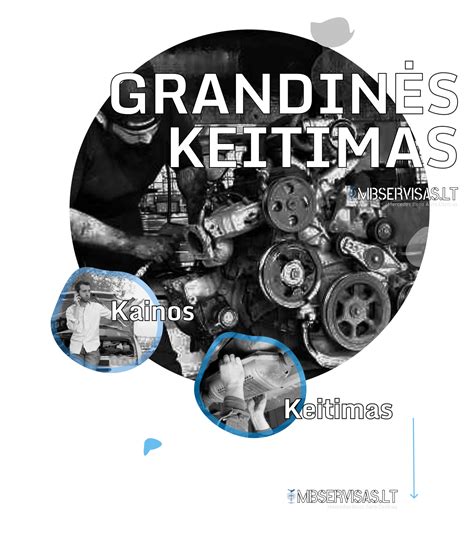 Variklio grandinės keitimo procesas