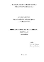 Schematiškas kelių transporto licencijavimo procesas