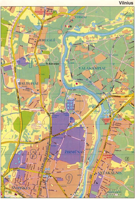 Vilniaus gatvių žemėlapis su avarijos vieta