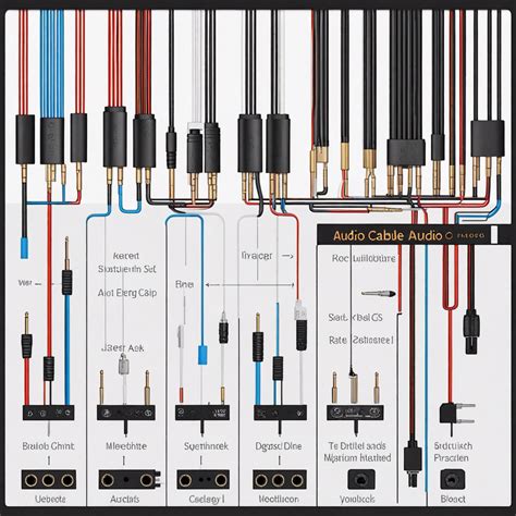 Nuotrauka, vaizduojanti skirtingų tipų RCA laidus ir jungtis.