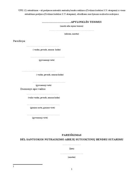 Santuokos nutraukimo ir turto padalijimo schema
