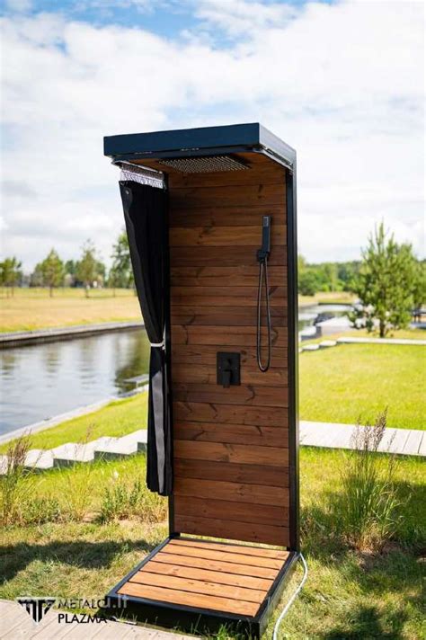 Schematinis lauko dušo su bakeliu veikimo principas