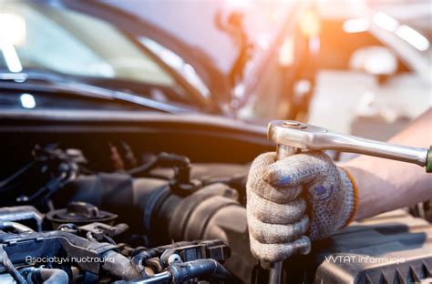 Infografika apie svarbiausius automobilio techninės priežiūros punktus