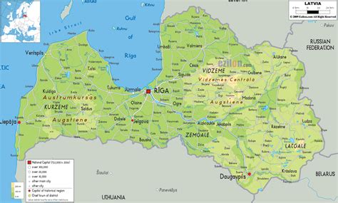 Lietuvos ir Latvijos žemėlapis su pristatymo maršrutais