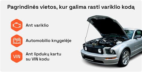 Schema, paaiškinanti skirtumą tarp VIN ir variklio kodo