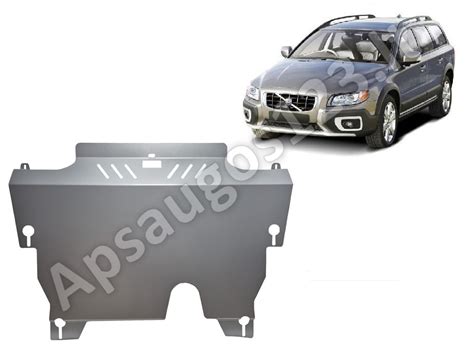 Volvo automobilis su sumontuota variklio apsauga