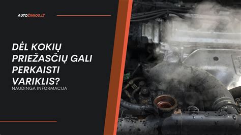 Schematinis variklio perkaitimo priežasčių pavaizdavimas