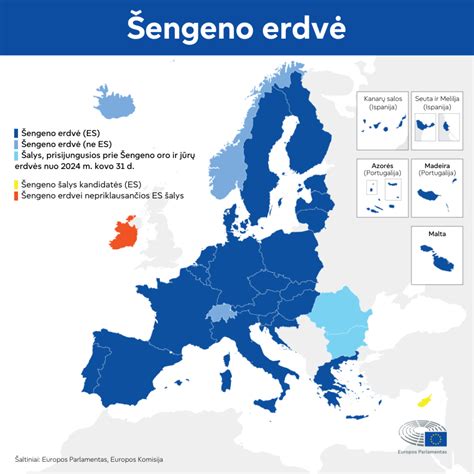 Šengeno erdvės žemėlapis
