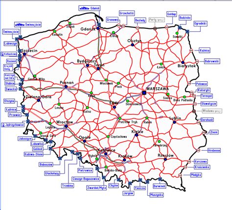 Lenkijos automobilių kelių tinklo schema
