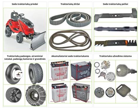 Žoliapjovių traktoriukų dalys