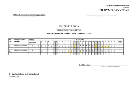 Vairuotojo atostogų lapo pildymo pavyzdys