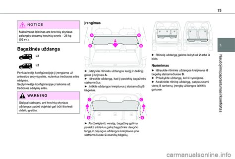 Galinių sėdynių atlošų nuleidimo schema