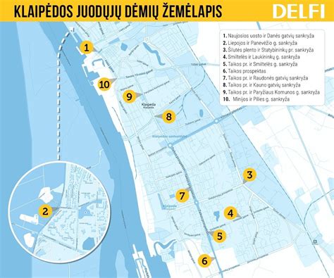 Žemėlapis su autoservisais Klaipėdoje, siūlančiais karterio tarpinės keitimą