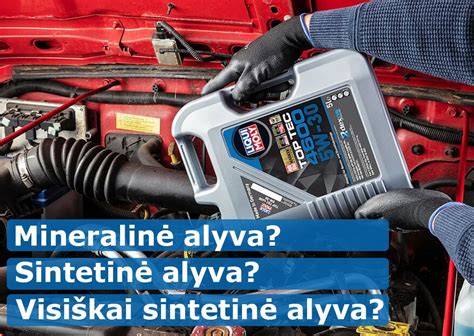 Rūšių palyginimas: sintetinė, pusiau sintetinė, mineralinė alyva