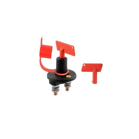 Akumuliatoriaus atjungimo jungiklis su raudona rankenėle