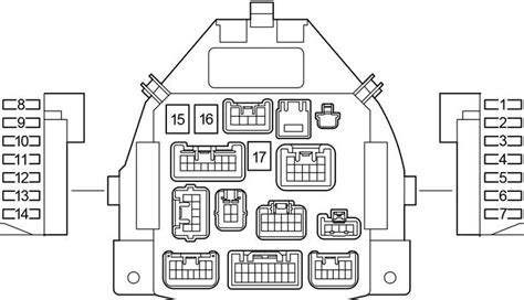 Toyota Aygo relės vietos schema