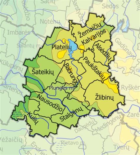 Žemėlapis su Plungės rajono padėtimi Lietuvoje