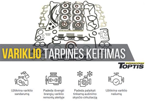 Variklio vožtuvų dangtelio tarpinės schema