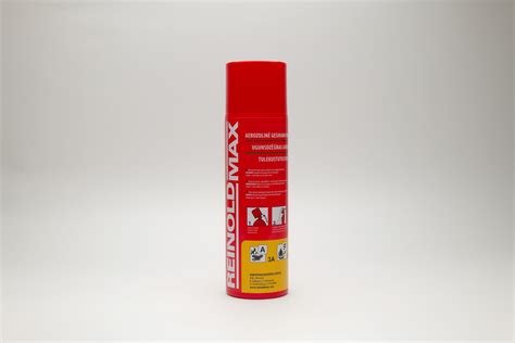 Aerozolinė skardinė su produkto pavadinimu ir simboliais