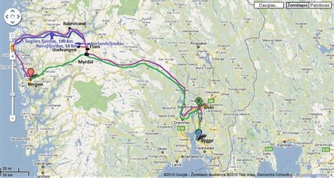 Žemėlapis su E6 keliu Norvegijoje