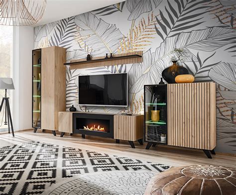 Svetainės sekcija su bio židiniu