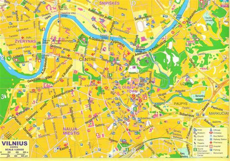 Map of Vilnius with geo-energetic flows