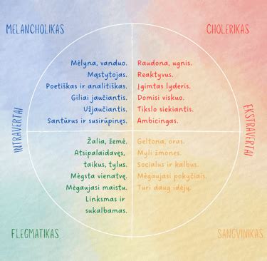 Keturių temperamentų tipų schema