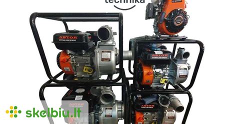 Benzininiai vandens siurbliai skirtingų modelių eilėje